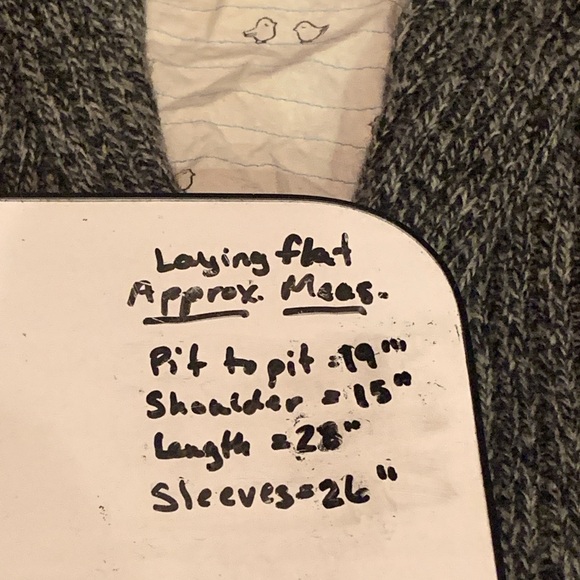 Anthropologie Canary Graceful Points Gray Open Front Wool Cardigan Sweater Small - Picture 5 of 5